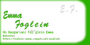 emma foglein business card